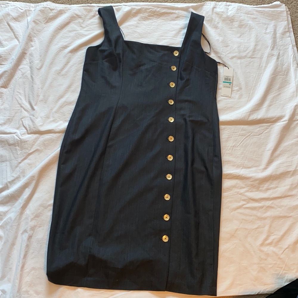 Calvin Klein Blue dress with gold buttons
